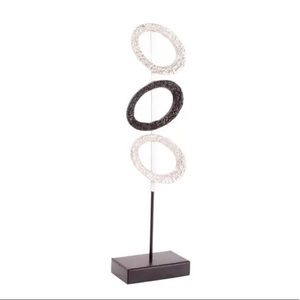 Silver Black Round Ring Home Decor
